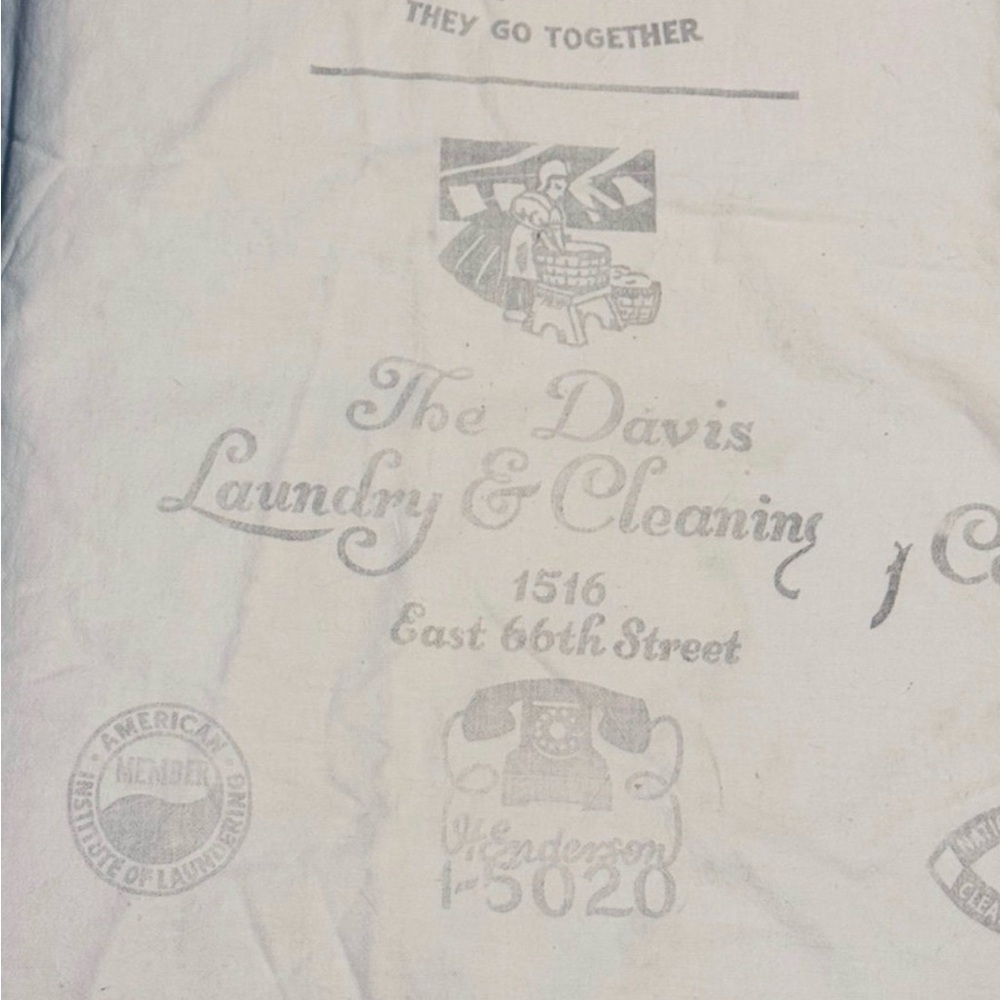 Vintage Laundry Bag with Graphic Print